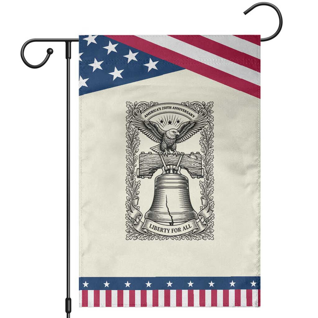 Cottagecore Patriotic Eagle Liberty Bell Garden Flag 250th Anniversary Gift TS12 Modern Beige Blue Print Your Wear