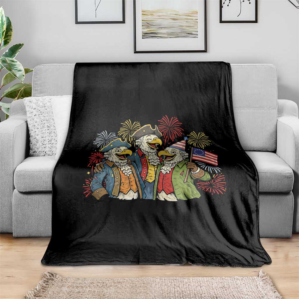 Funny Founding Fathers Eagle Throw Blanket 250th Anniversary America Patriotic Gift TS12 Print Your Wear