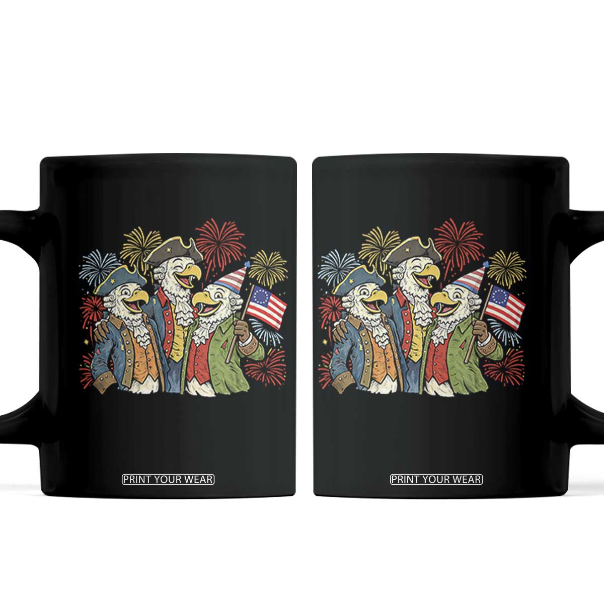 Funny Founding Fathers Eagle Coffee Mug 250th Anniversary America Patriotic Gift TS12 Black Print Your Wear