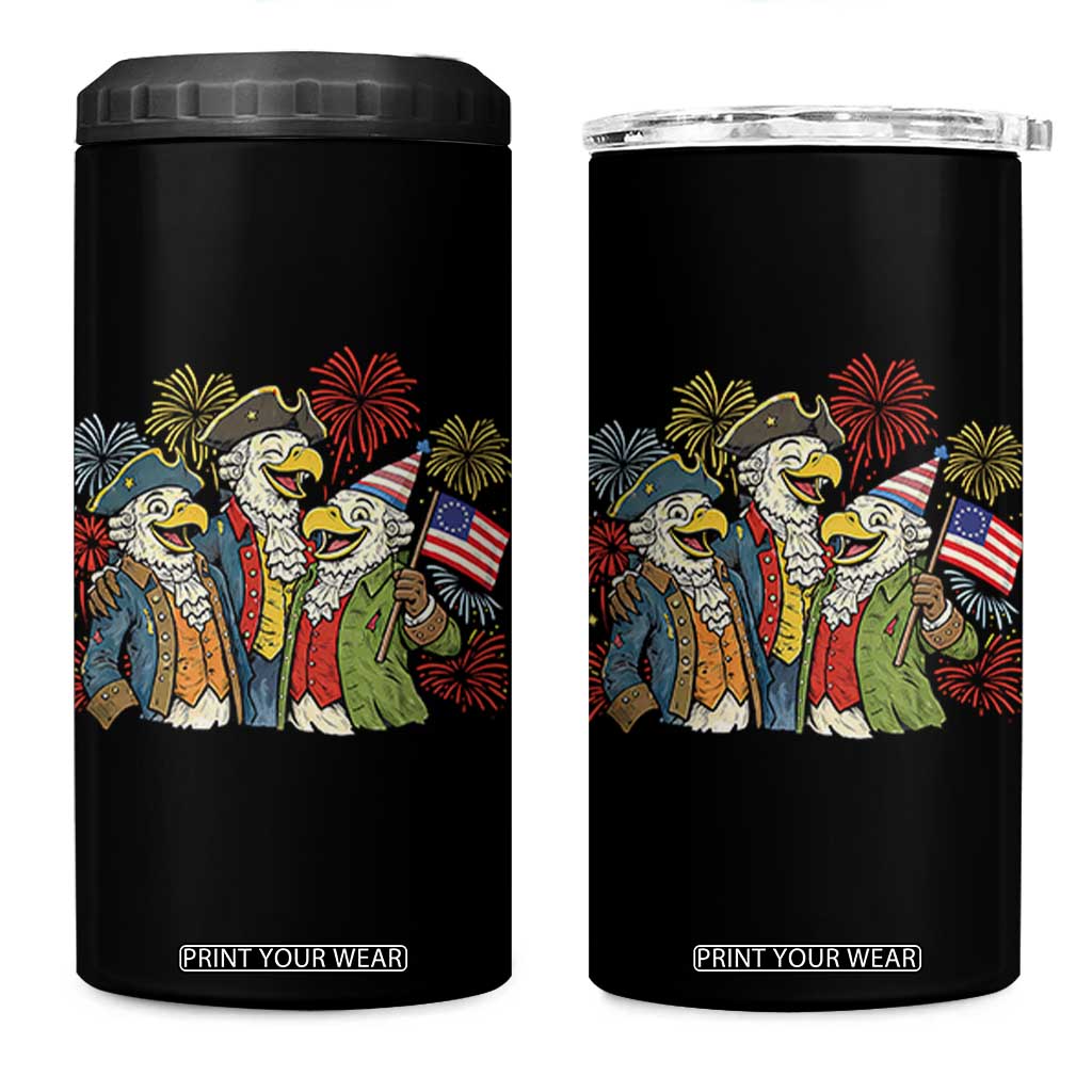 Funny Founding Fathers Eagle 4 in 1 Can Cooler Tumbler 250th Anniversary America Patriotic Gift TS12 One Size: 16 oz Black Print Your Wear
