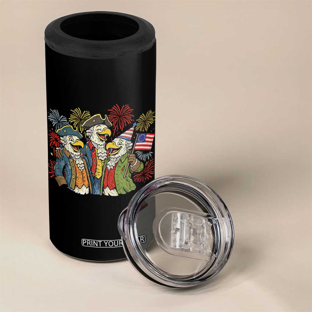 Funny Founding Fathers Eagle 4 in 1 Can Cooler Tumbler 250th Anniversary America Patriotic Gift TS12 Print Your Wear