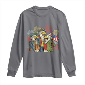 Funny Founding Fathers Eagle Long Sleeve Shirt 250th Anniversary America Patriotic Gift TS12 Charcoal Print Your Wear