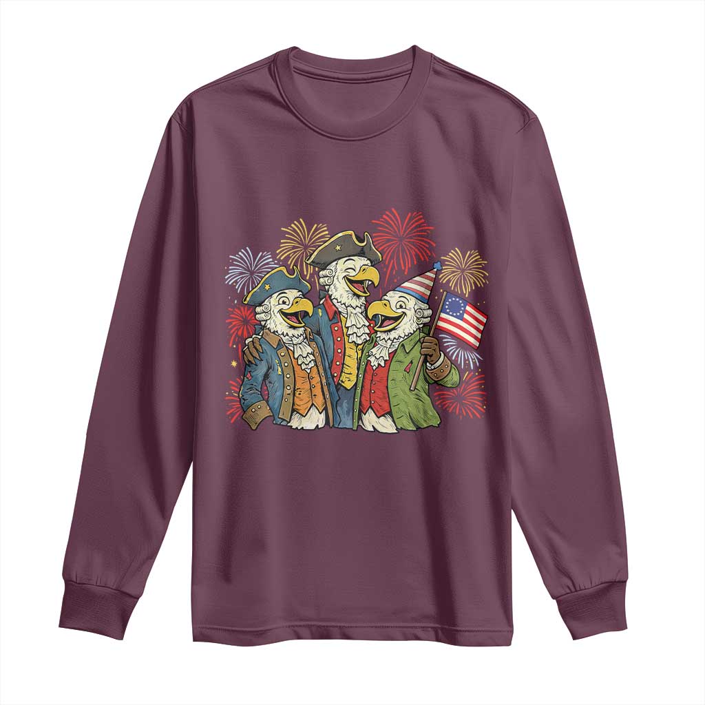 Funny Founding Fathers Eagle Long Sleeve Shirt 250th Anniversary America Patriotic Gift TS12 Maroon Print Your Wear
