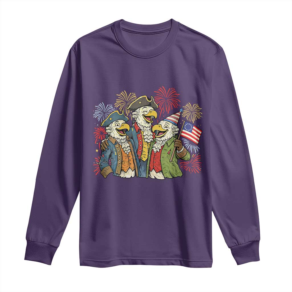 Funny Founding Fathers Eagle Long Sleeve Shirt 250th Anniversary America Patriotic Gift TS12 Purple Print Your Wear