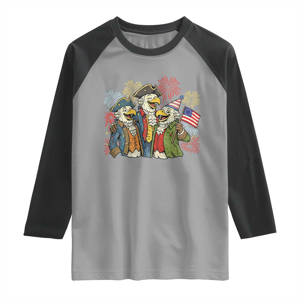 Funny Founding Fathers Eagle Raglan Shirt 250th Anniversary America Patriotic Gift TS12 Sport Gray Black Print Your Wear