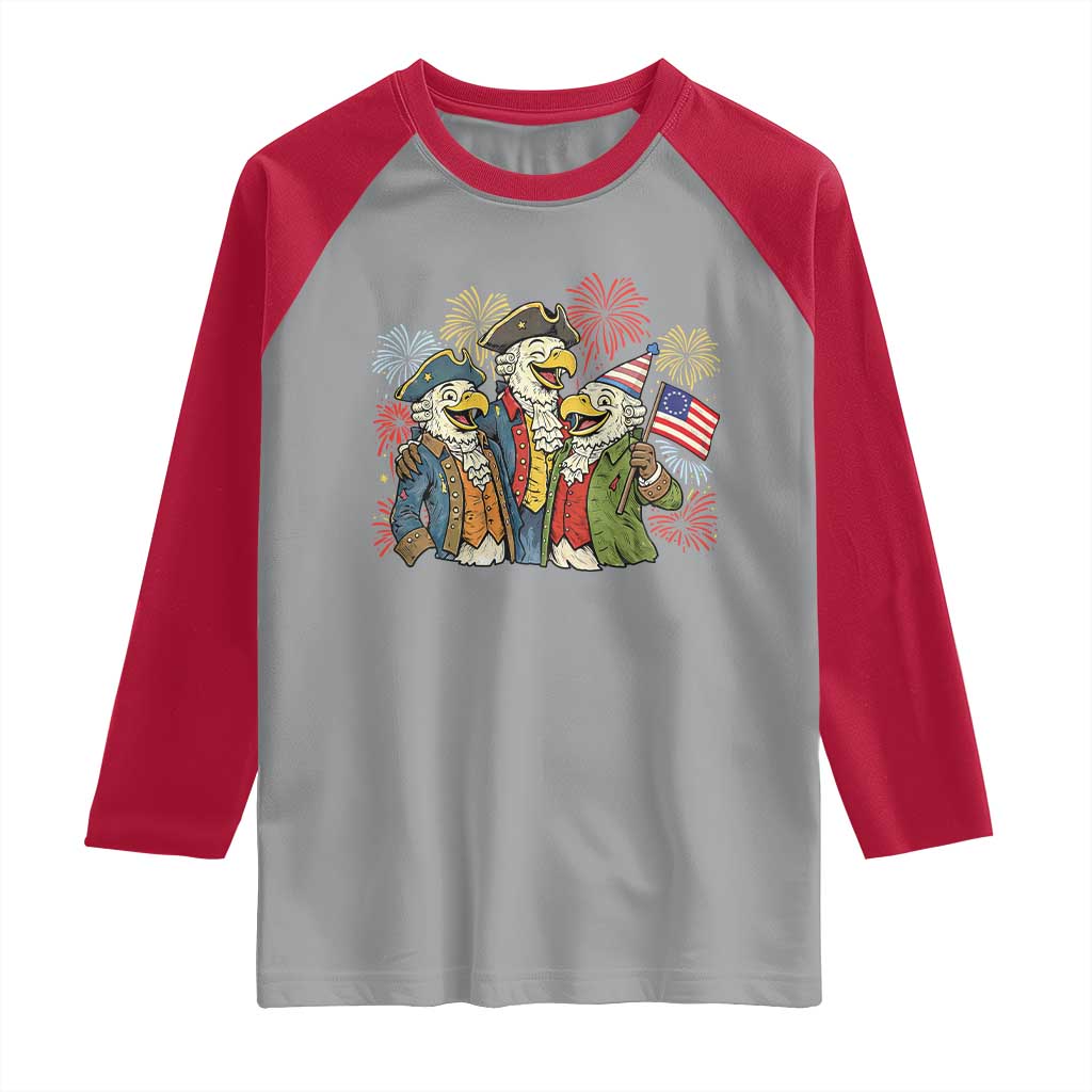 Funny Founding Fathers Eagle Raglan Shirt 250th Anniversary America Patriotic Gift TS12 Sport Gray Red Print Your Wear