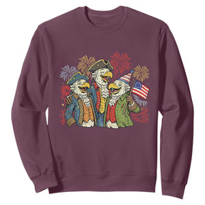 Funny Founding Fathers Eagle Sweatshirt 250th Anniversary America Patriotic Gift TS12 Maroon Print Your Wear