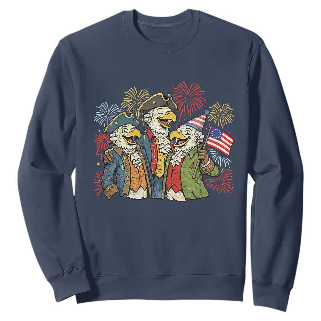 Funny Founding Fathers Eagle Sweatshirt 250th Anniversary America Patriotic Gift TS12 Navy Print Your Wear