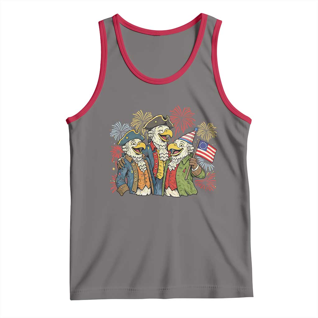 Funny Founding Fathers Eagle Tank Top 250th Anniversary America Patriotic Gift TS12 Deep Heather Red Print Your Wear