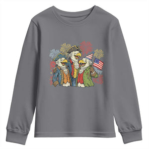 Funny Founding Fathers Eagle Youth Sweatshirt 250th Anniversary America Patriotic Gift TS12 Charcoal Print Your Wear