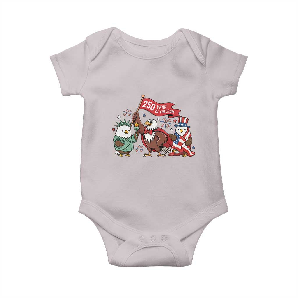 Cute Patriotic Eagle 250 Years Of Freedom Baby Onesie American Pride Gift TS12 Ice Gray Print Your Wear