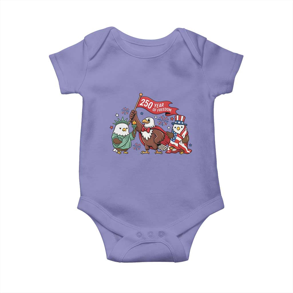 Cute Patriotic Eagle 250 Years Of Freedom Baby Onesie American Pride Gift TS12 Violet Print Your Wear