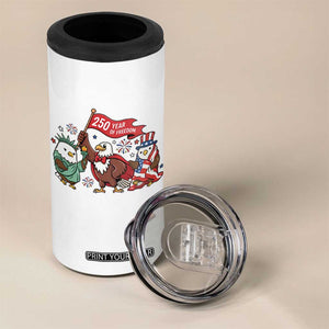 Cute Patriotic Eagle 250 Years Of Freedom 4 in 1 Can Cooler Tumbler American Pride Gift TS12 Print Your Wear