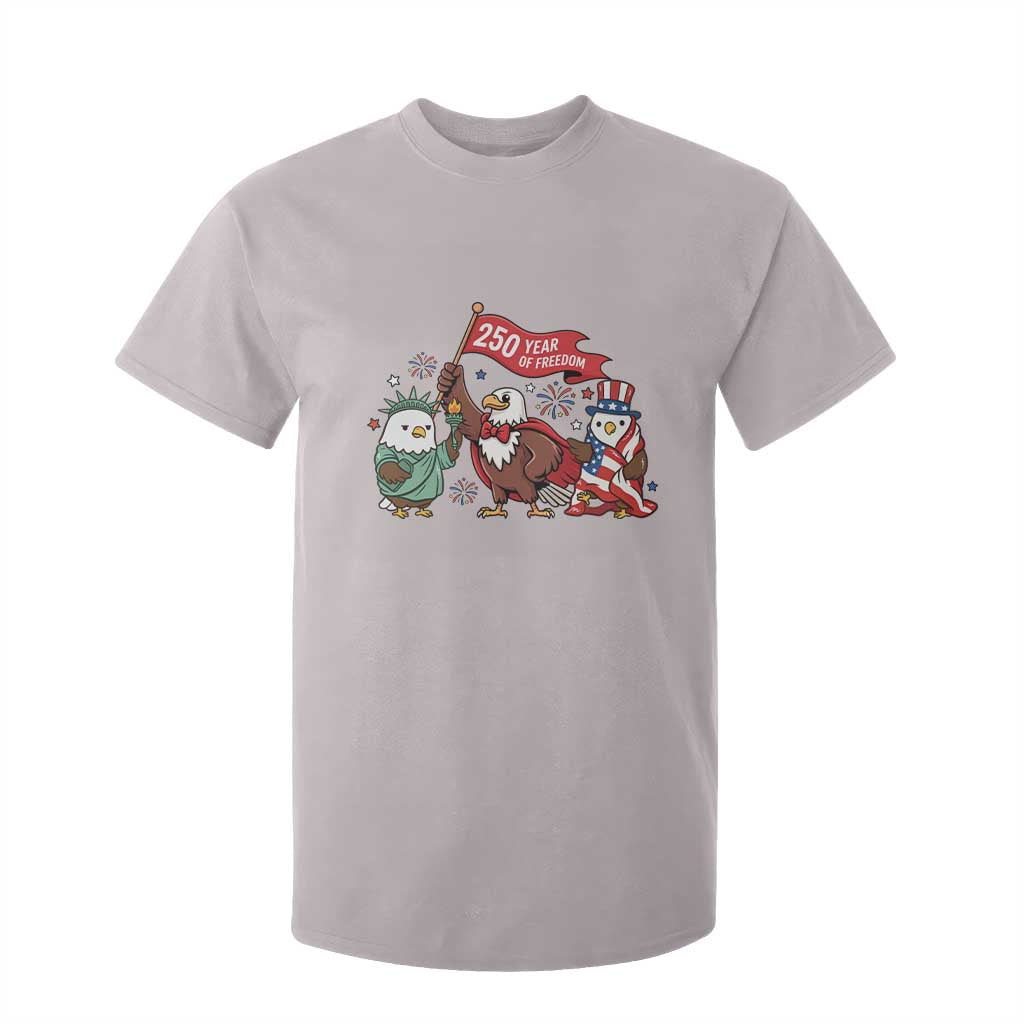 Cute Patriotic Eagle 250 Years Of Freedom T Shirt For Kid American Pride Gift TS12 Ice Gray Print Your Wear