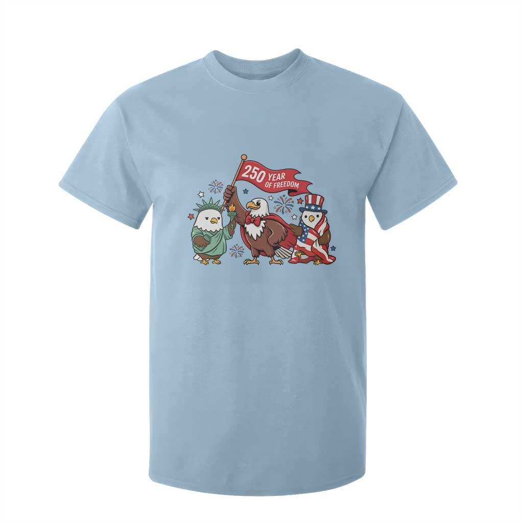 Cute Patriotic Eagle 250 Years Of Freedom T Shirt For Kid American Pride Gift TS12 Light Blue Print Your Wear