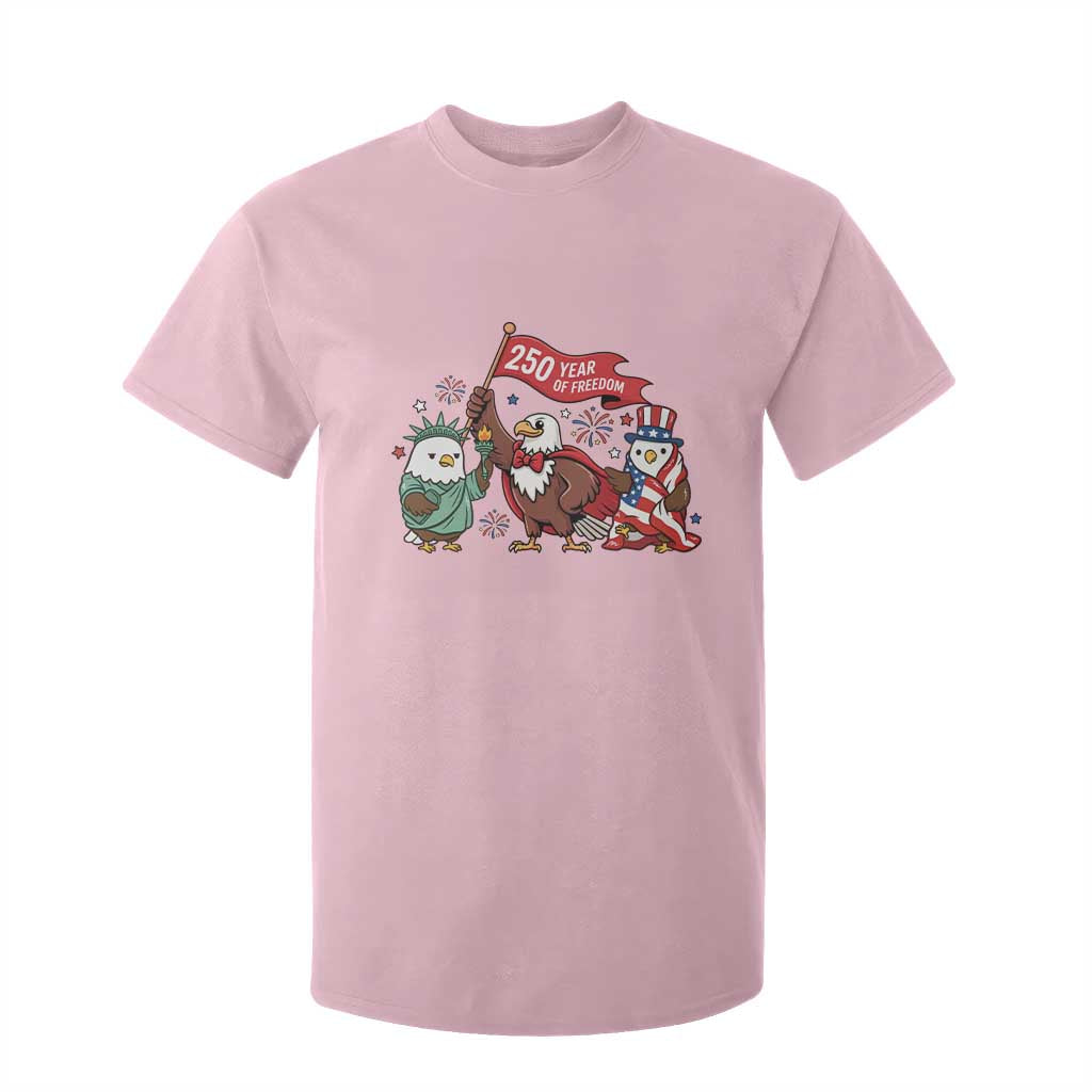 Cute Patriotic Eagle 250 Years Of Freedom T Shirt For Kid American Pride Gift TS12 Light Pink Print Your Wear