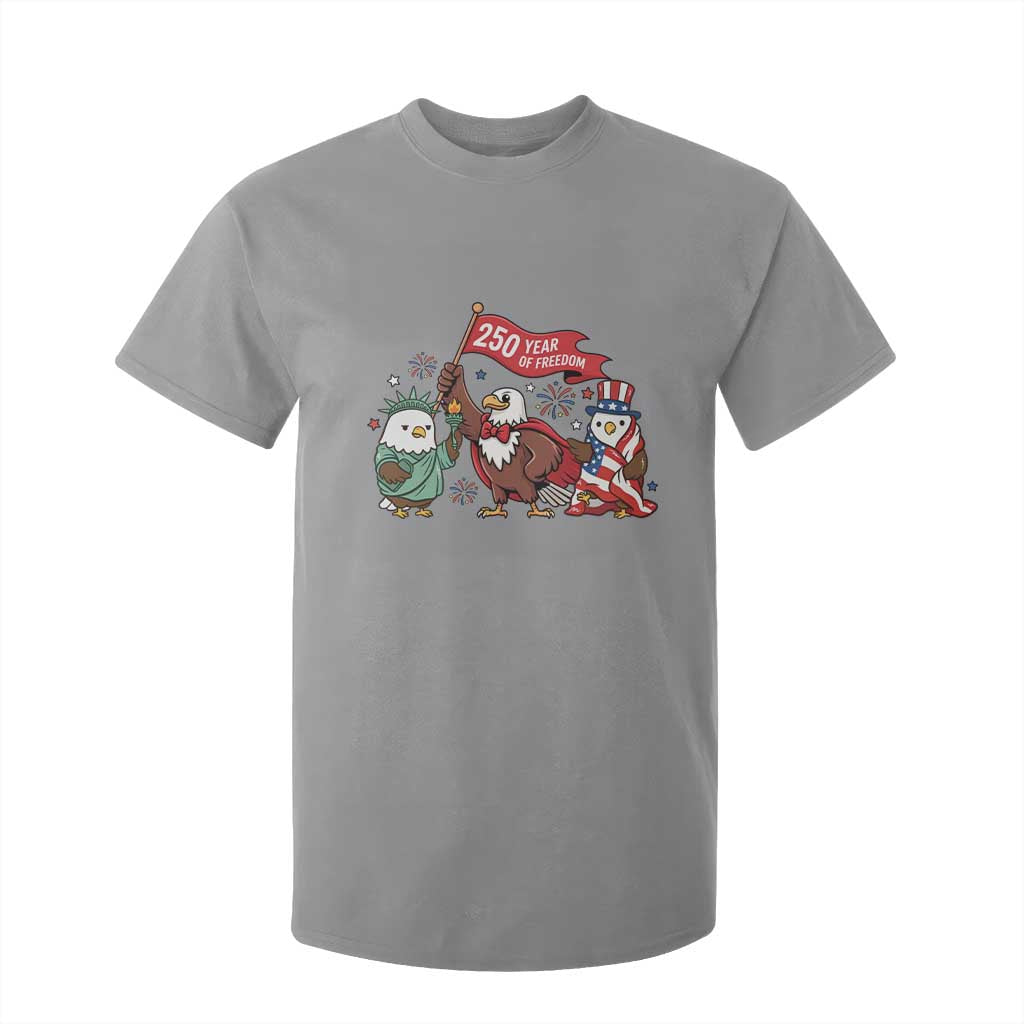 Cute Patriotic Eagle 250 Years Of Freedom T Shirt For Kid American Pride Gift TS12 Sport Gray Print Your Wear