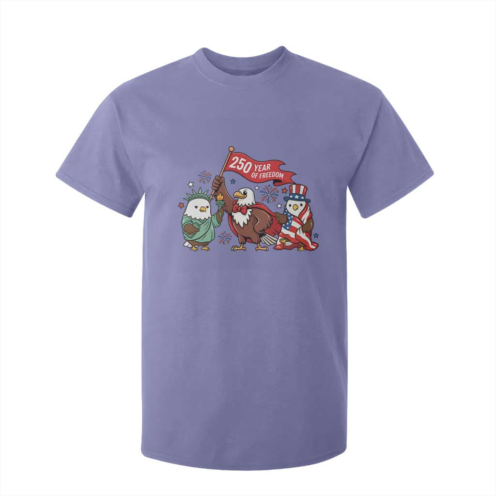 Cute Patriotic Eagle 250 Years Of Freedom T Shirt For Kid American Pride Gift TS12 Violet Print Your Wear