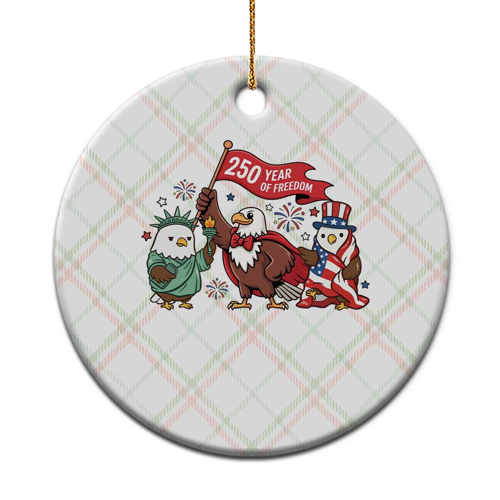Cute Patriotic Eagle 250 Years Of Freedom Ceramic Ornament American Pride Gift TS12 1pc Christmas Plaid Print Your Wear