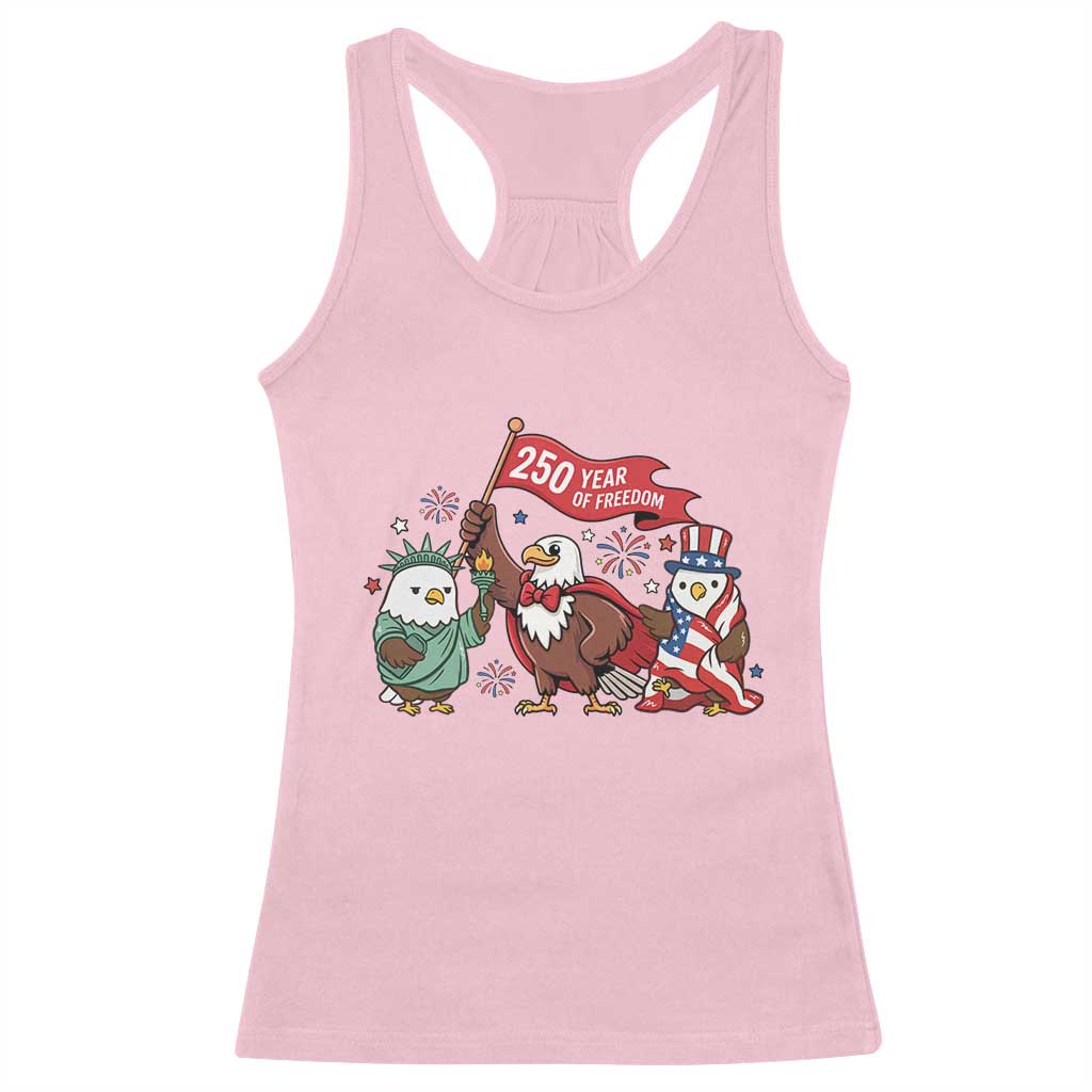 Cute Patriotic Eagle 250 Years Of Freedom Racerback Tank Top American Pride Gift TS12 Light Pink Print Your Wear