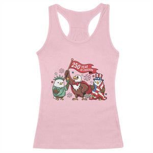 Cute Patriotic Eagle 250 Years Of Freedom Racerback Tank Top American Pride Gift TS12 Light Pink Print Your Wear