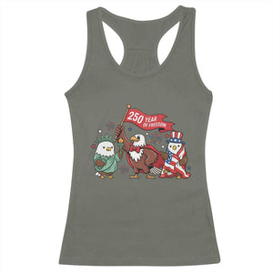 Cute Patriotic Eagle 250 Years Of Freedom Racerback Tank Top American Pride Gift TS12 Military Green Print Your Wear