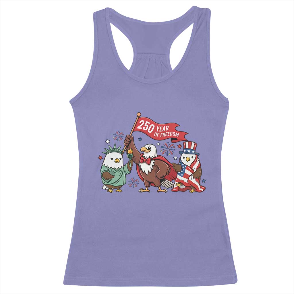 Cute Patriotic Eagle 250 Years Of Freedom Racerback Tank Top American Pride Gift TS12 Violet Print Your Wear
