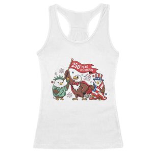 Cute Patriotic Eagle 250 Years Of Freedom Racerback Tank Top American Pride Gift TS12 White Print Your Wear