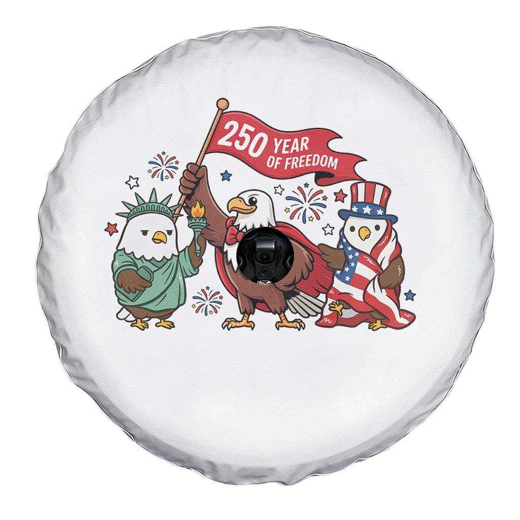 Cute Patriotic Eagle 250 Years Of Freedom Spare Tire Cover American Pride Gift TS12 Print Your Wear