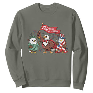 Cute Patriotic Eagle 250 Years Of Freedom Sweatshirt American Pride Gift TS12 Military Green Print Your Wear