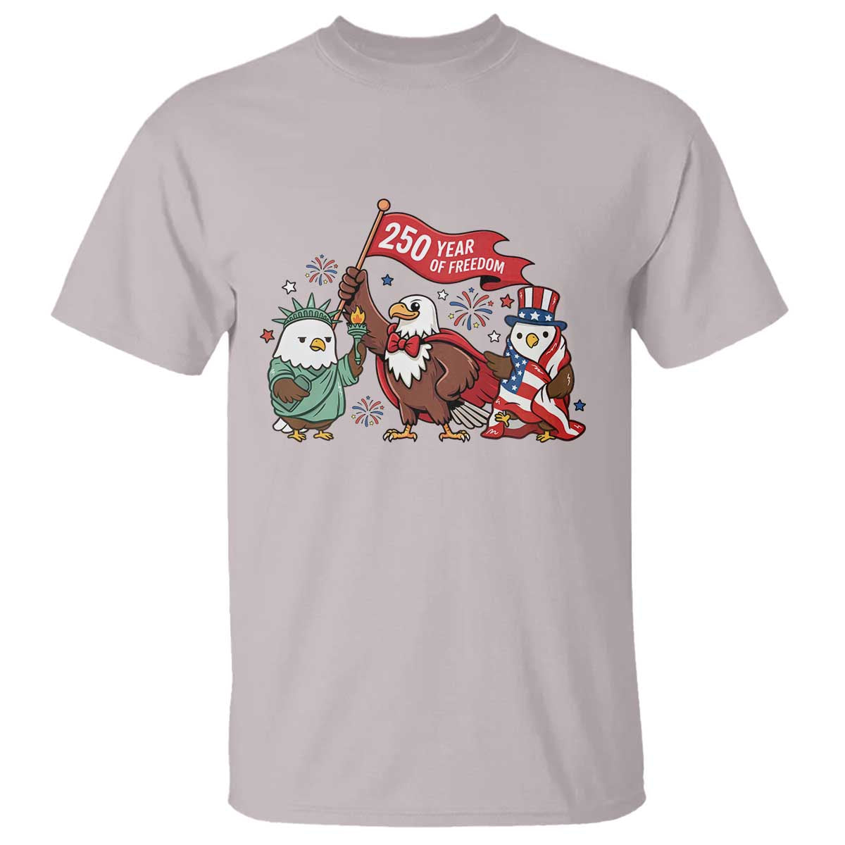 Cute Patriotic Eagle 250 Years Of Freedom T Shirt American Pride Gift TS12 Ice Gray Print Your Wear
