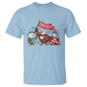 Cute Patriotic Eagle 250 Years Of Freedom T Shirt American Pride Gift TS12 Light Blue Print Your Wear