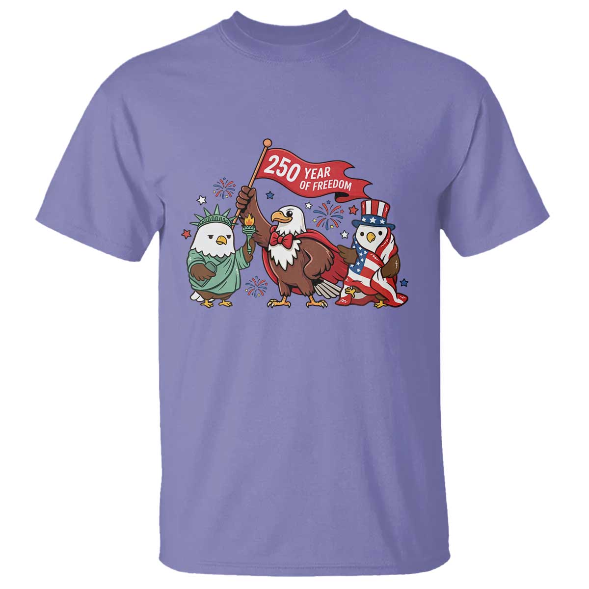 Cute Patriotic Eagle 250 Years Of Freedom T Shirt American Pride Gift TS12 Violet Print Your Wear