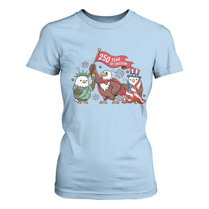 Cute Patriotic Eagle 250 Years Of Freedom T Shirt For Women American Pride Gift TS12 Light Blue Print Your Wear