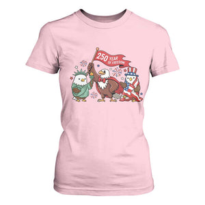 Cute Patriotic Eagle 250 Years Of Freedom T Shirt For Women American Pride Gift TS12 Light Pink Print Your Wear