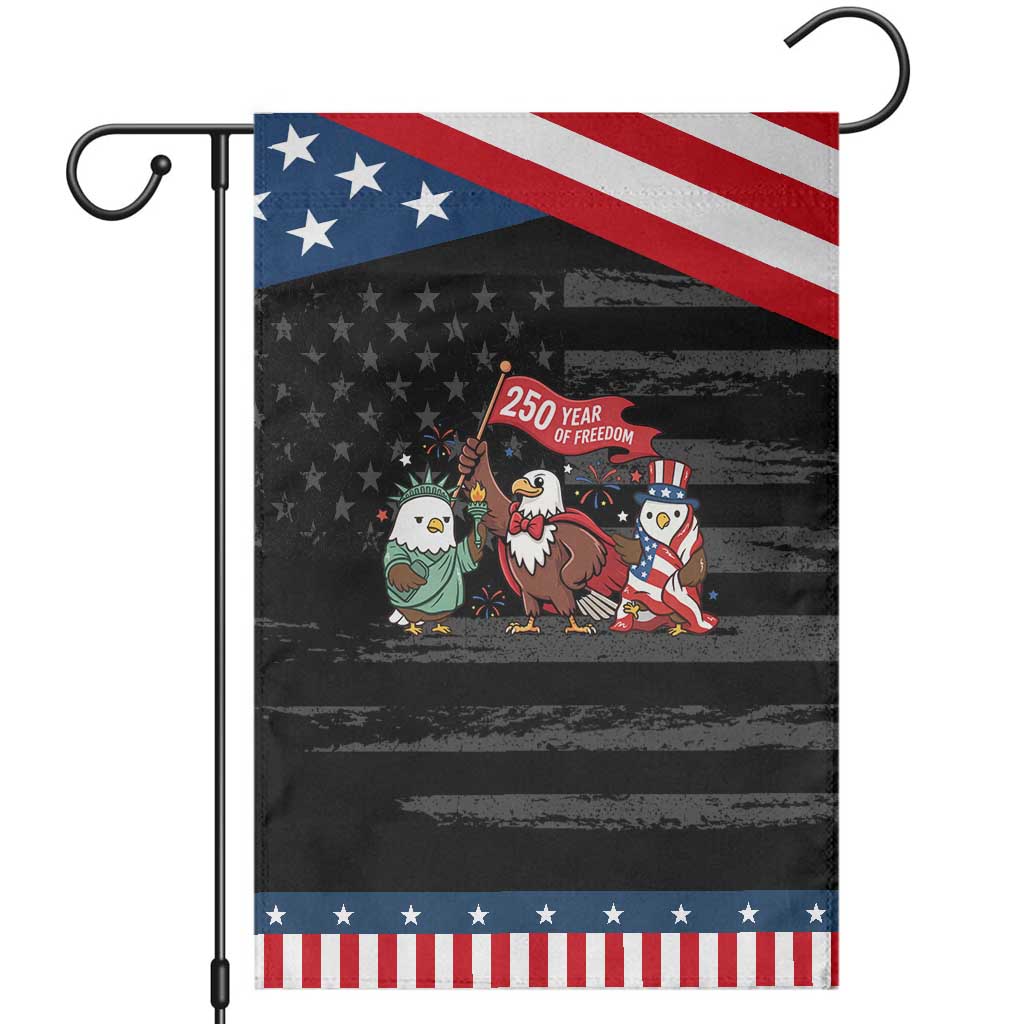 Cute Patriotic Eagle 250 Years Of Freedom Garden Flag American Pride Gift TS12 Distressed Black Blue Print Your Wear