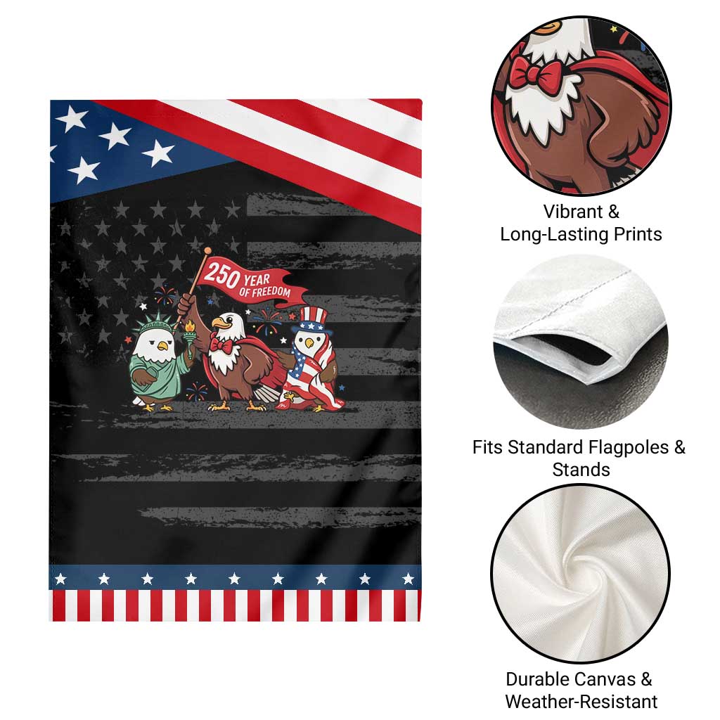 Cute Patriotic Eagle 250 Years Of Freedom Garden Flag American Pride Gift TS12 Print Your Wear