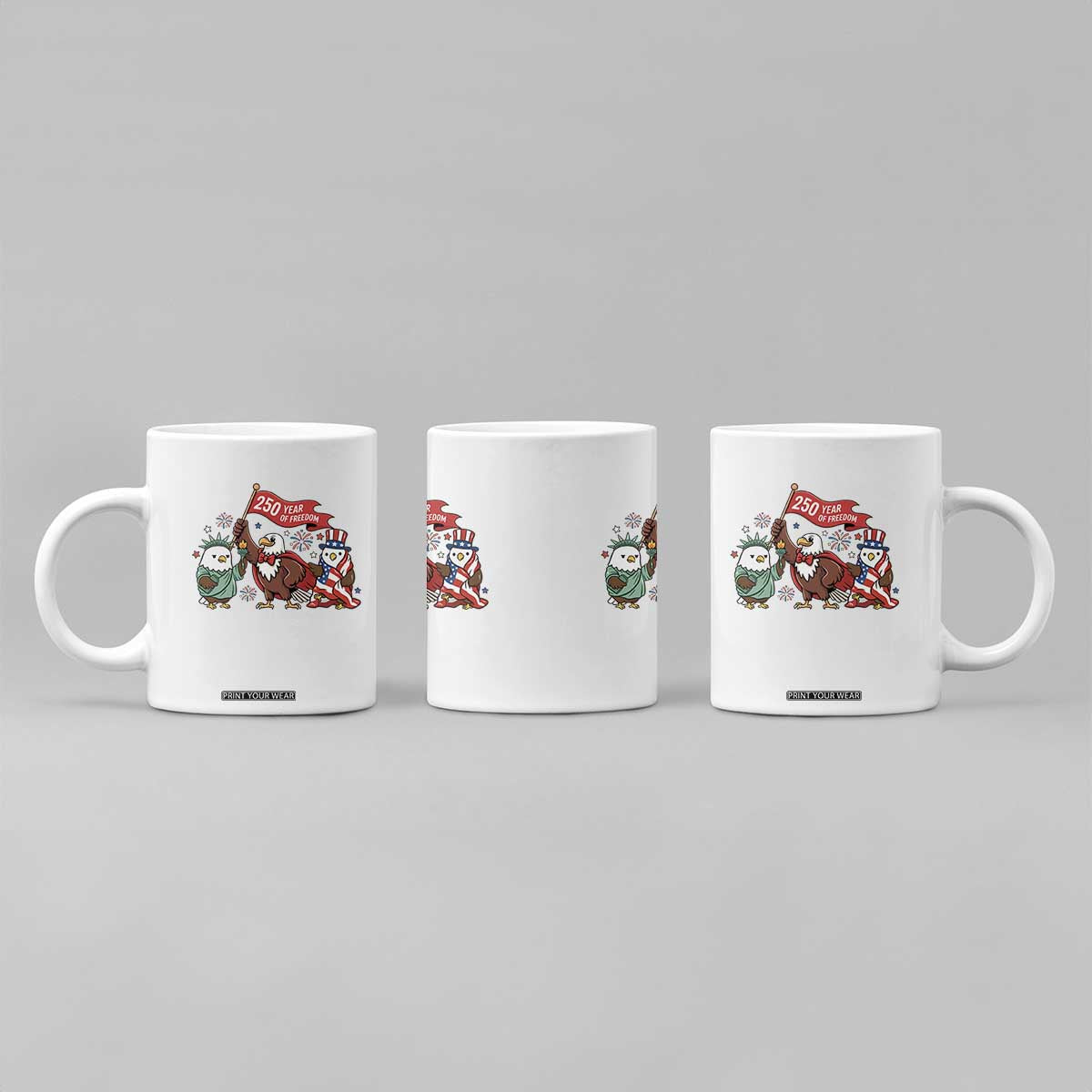 Cute Patriotic Eagle 250 Years Of Freedom Coffee Mug American Pride Gift TS12 Print Your Wear