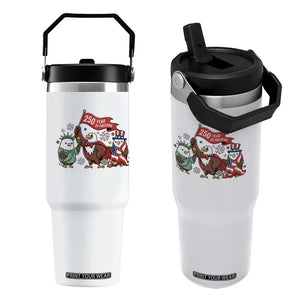 Cute Patriotic Eagle 250 Years Of Freedom Flip Straw Tumbler American Pride Gift TS12 One Size: 30 oz White Print Your Wear