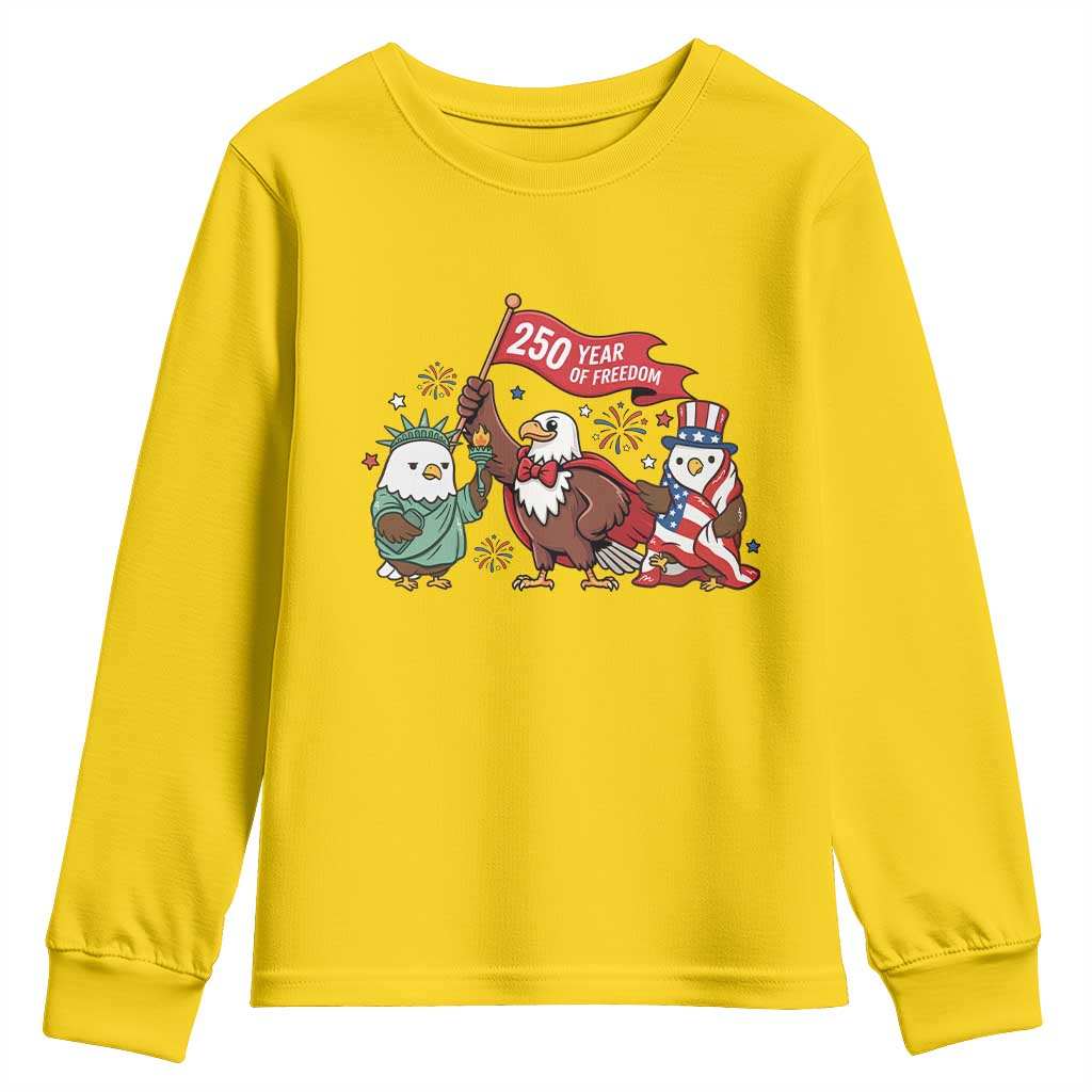 Cute Patriotic Eagle 250 Years Of Freedom Youth Sweatshirt American Pride Gift TS12 Daisy Print Your Wear