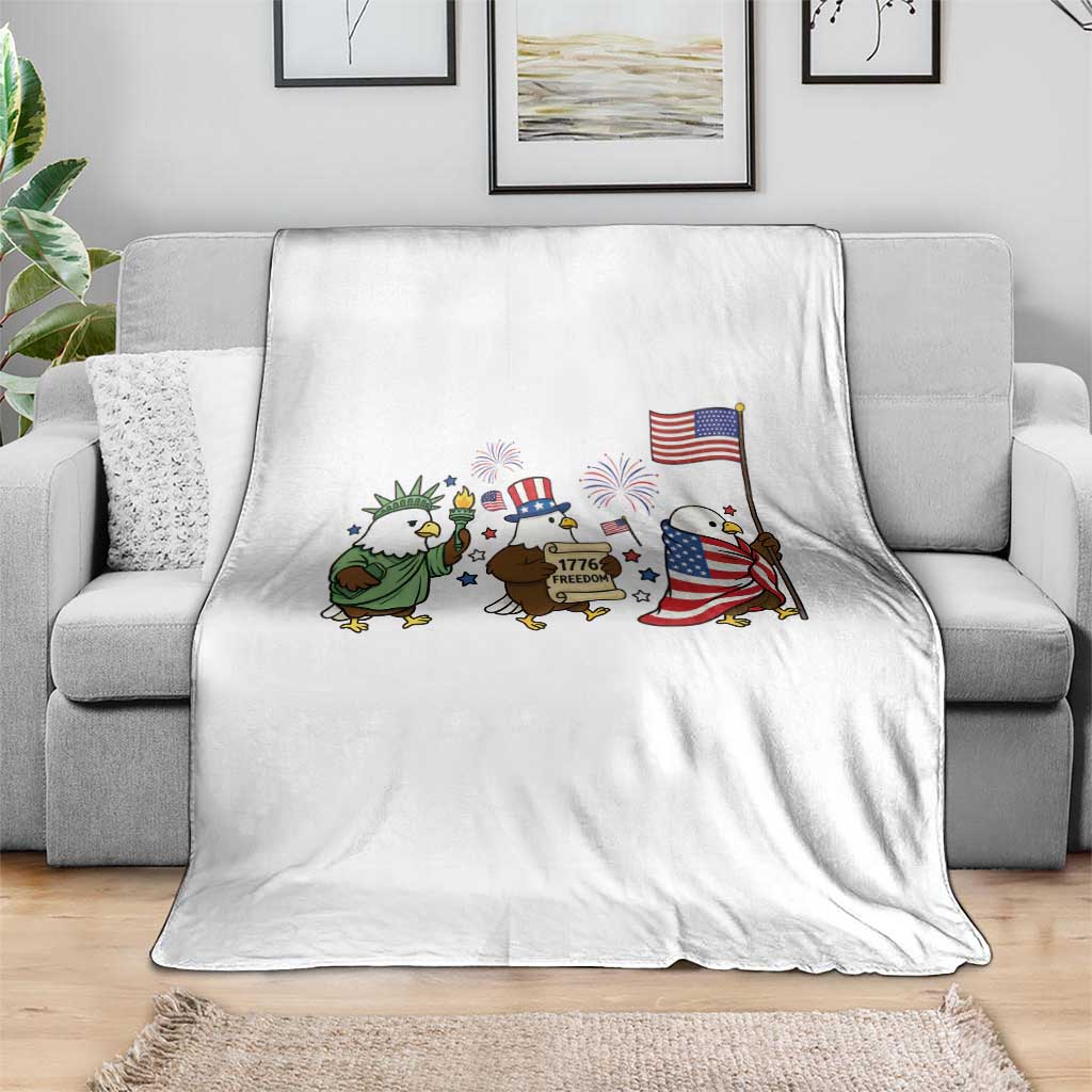 Adorable Patriotic Eagle 250 Years Of Freedom Throw Blanket USA Anniversary Gift TS12 Print Your Wear