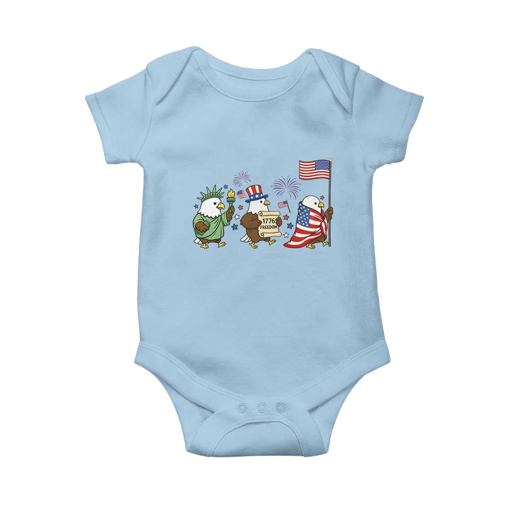 Adorable Patriotic Eagle 250 Years Of Freedom Baby Onesie USA Anniversary Gift TS12 Light Blue Print Your Wear