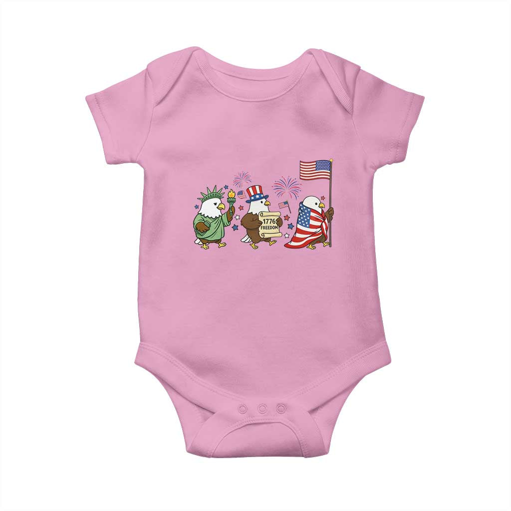 Adorable Patriotic Eagle 250 Years Of Freedom Baby Onesie USA Anniversary Gift TS12 Light Pink Print Your Wear