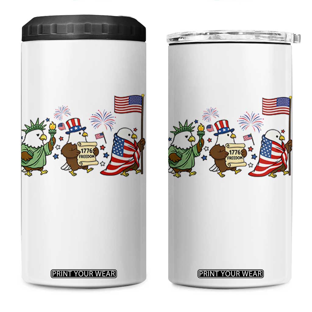 Adorable Patriotic Eagle 250 Years Of Freedom 4 in 1 Can Cooler Tumbler USA Anniversary Gift TS12 One Size: 16 oz White Print Your Wear