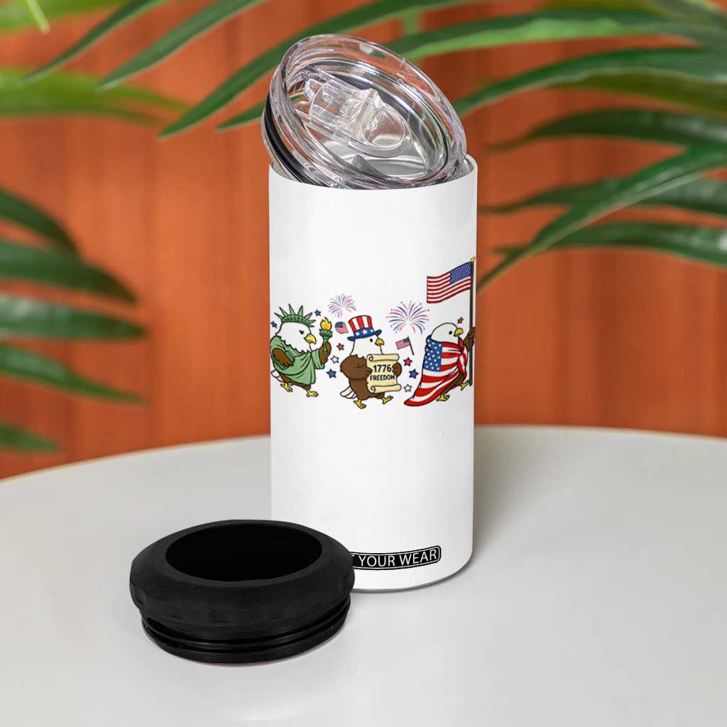 Adorable Patriotic Eagle 250 Years Of Freedom 4 in 1 Can Cooler Tumbler USA Anniversary Gift TS12 Print Your Wear