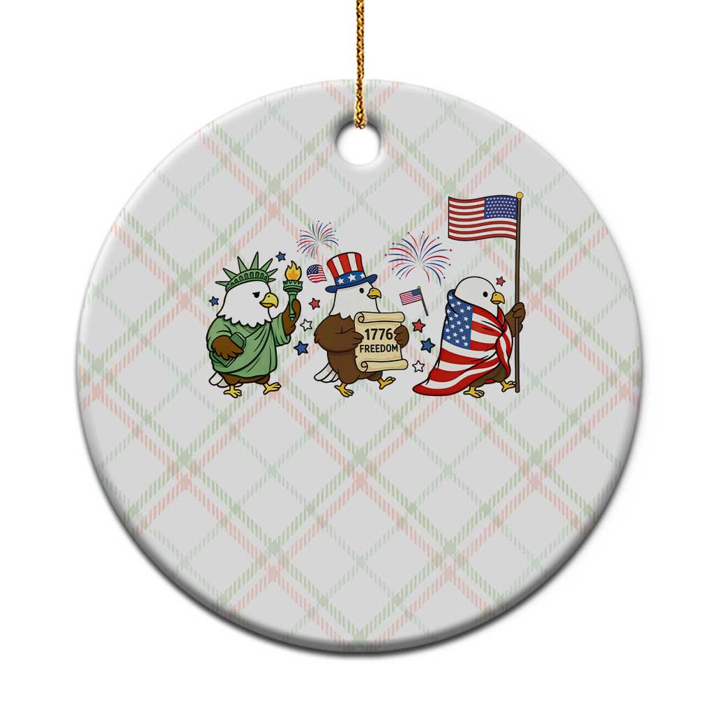 Adorable Patriotic Eagle 250 Years Of Freedom Ceramic Ornament USA Anniversary Gift TS12 1pc Christmas Plaid Print Your Wear