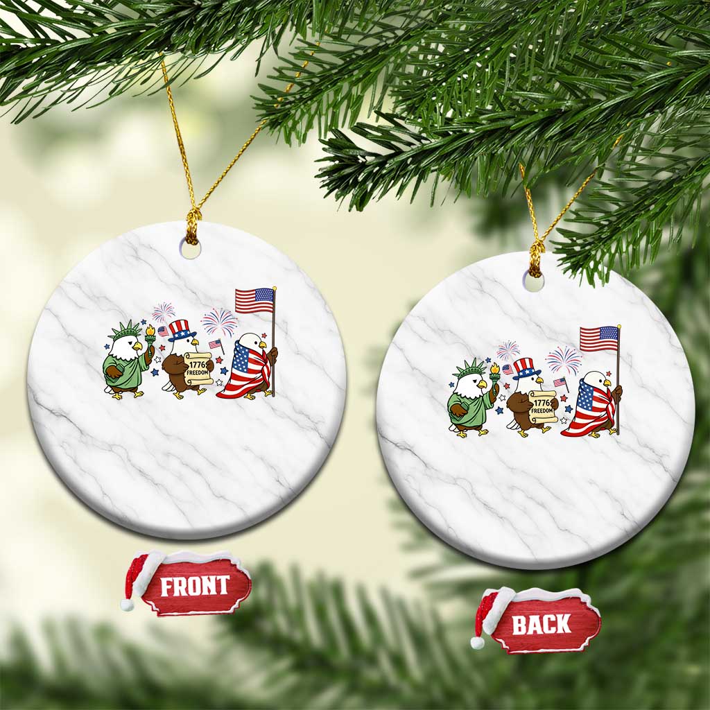 Adorable Patriotic Eagle 250 Years Of Freedom Ceramic Ornament USA Anniversary Gift TS12 1pc White Marble Print Your Wear