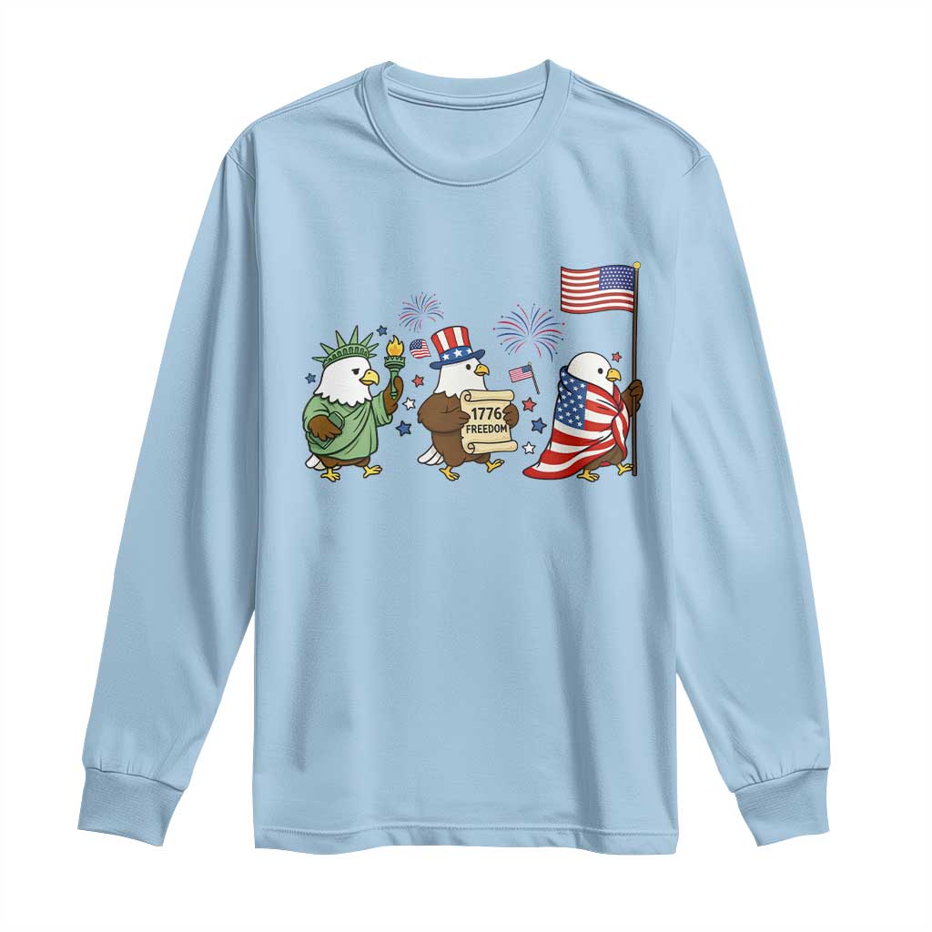 Adorable Patriotic Eagle 250 Years Of Freedom Long Sleeve Shirt USA Anniversary Gift TS12 Light Blue Print Your Wear