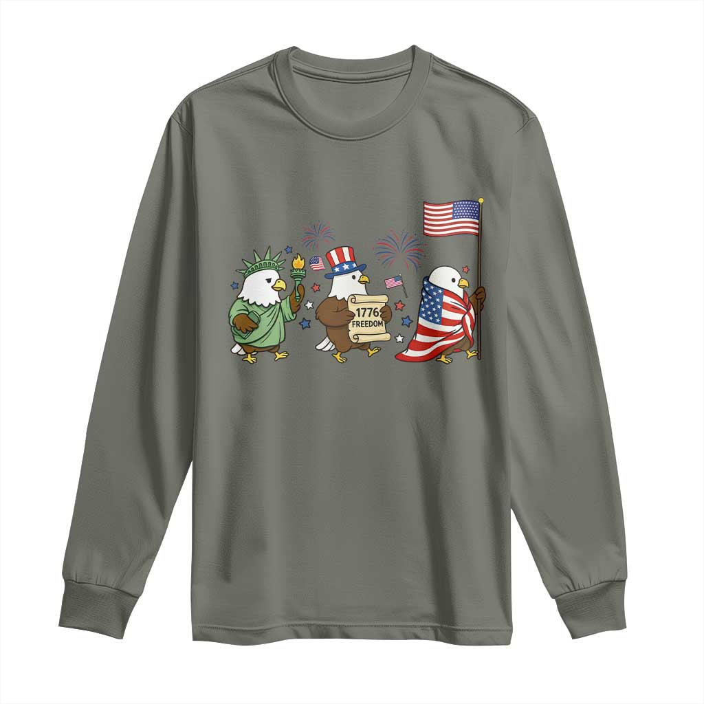 Adorable Patriotic Eagle 250 Years Of Freedom Long Sleeve Shirt USA Anniversary Gift TS12 Military Green Print Your Wear