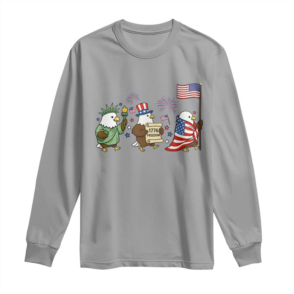 Adorable Patriotic Eagle 250 Years Of Freedom Long Sleeve Shirt USA Anniversary Gift TS12 Sport Gray Print Your Wear